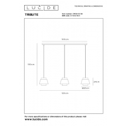 TRIBUTE LAMPA WISZĄCA Z TKANINY  21435/03/38 LUCIDE